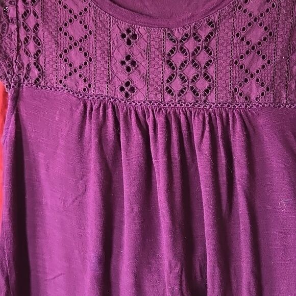 Merona Purple Short Sleeve Top Xs Blouse Sleeveless Top Shirt Womens Spring - Picture 7 of 12